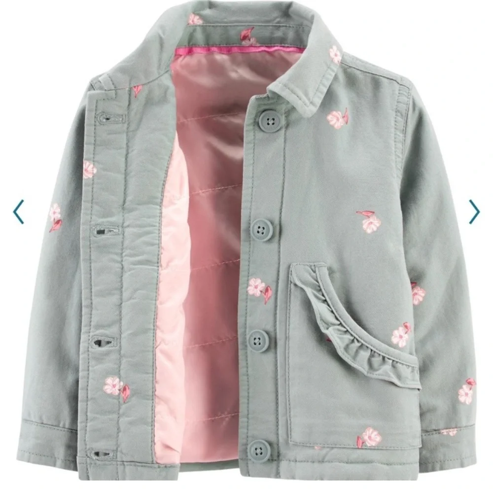 oshkosh green floral baby jacket - Picture 3 of 4